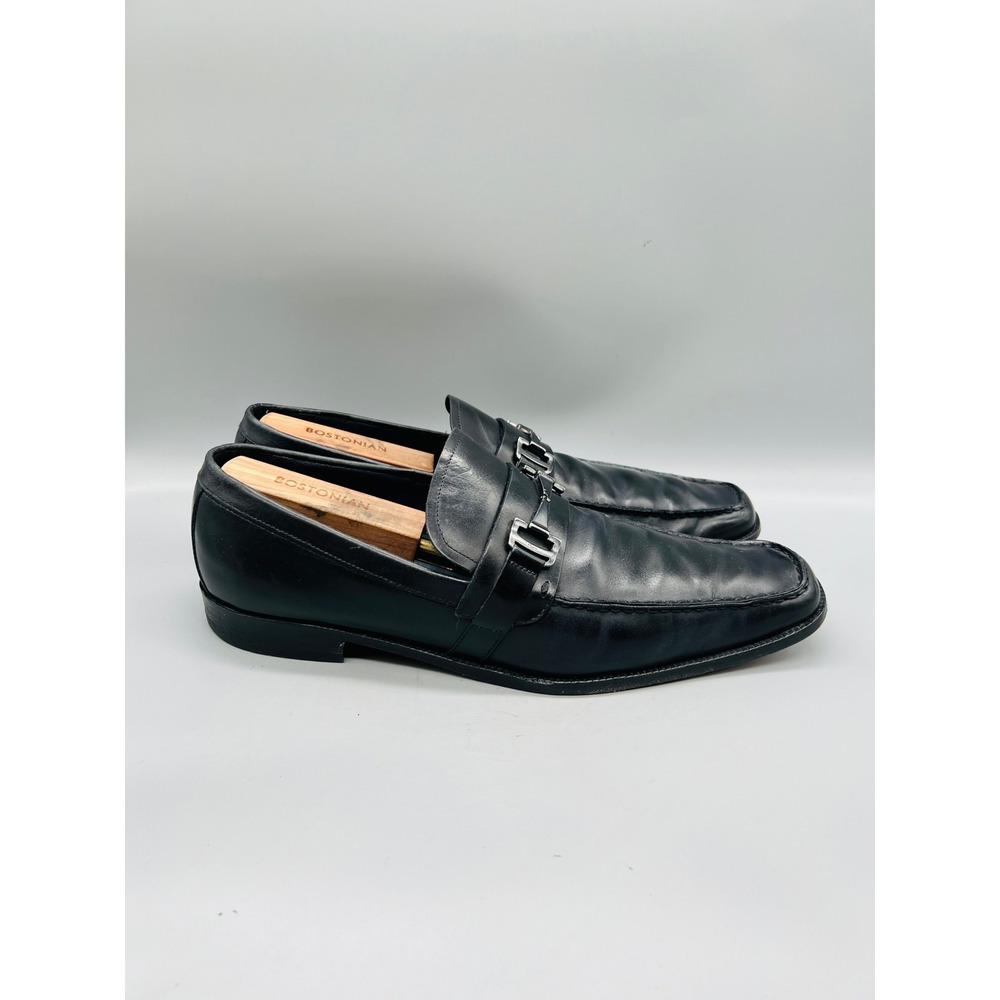 Salvatore Ferragamo Shoes Mens 11.5 Black Leather Studio Gancini Bit Loafers
